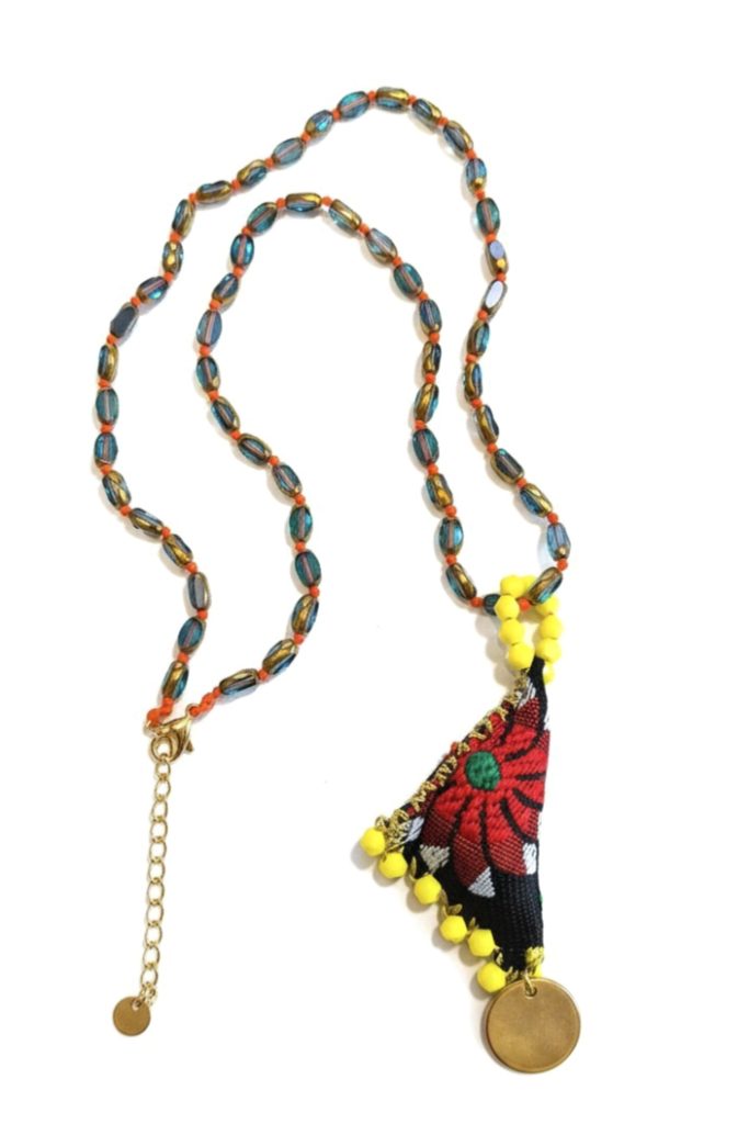 Χειροποίητο Κολιέ με Γυάλινες Χάντρες & Αποσπώμενο Charm φυλαχτό 2 κολιέ φυλαχτό