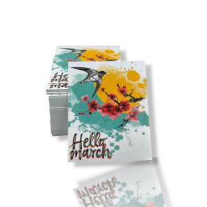 αρτελάκι προβολής "Hello March" με ανοιξιάτικο σχέδιο και χελιδόνι για βραχιολάκι Μαρτάκι