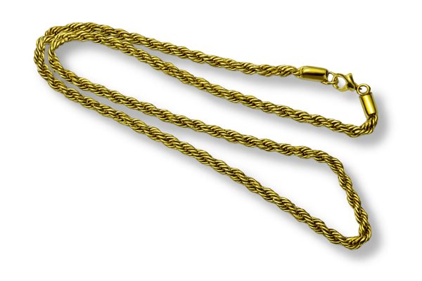 Χρυσή αλυσίδα τύπου rope chain 55 cm από ανοξείδωτο ατσάλι – σχέδιο σχοινί