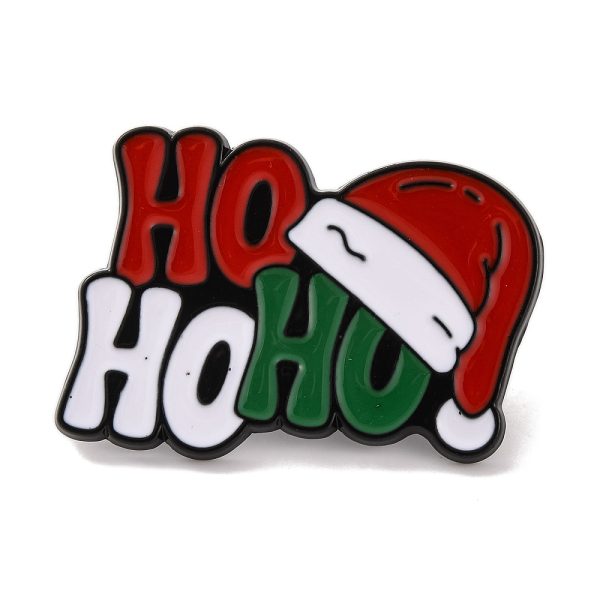 Christmas pin HoHoHo με σκούφο Άη Βασίλη