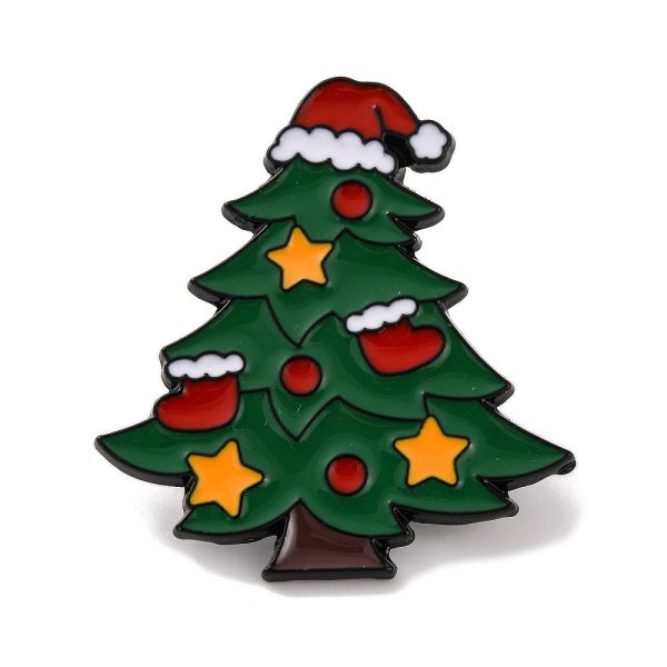 Christmas pin Έλατο με σκούφο Άη Βασίλη
