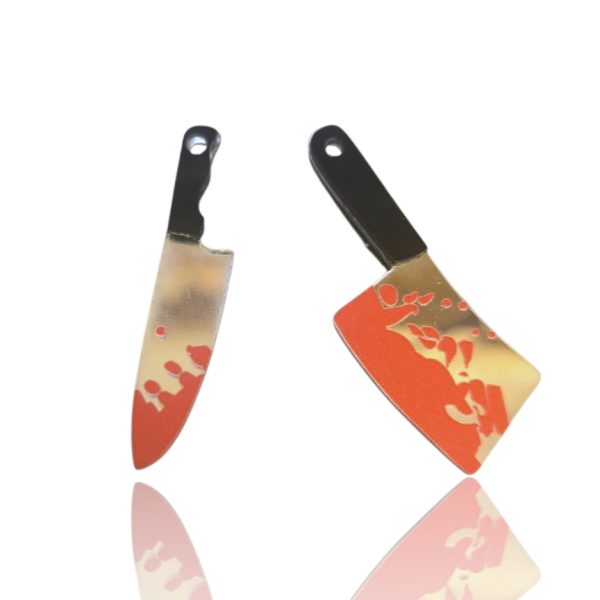 Σετ 2 Halloween bloody knife charms