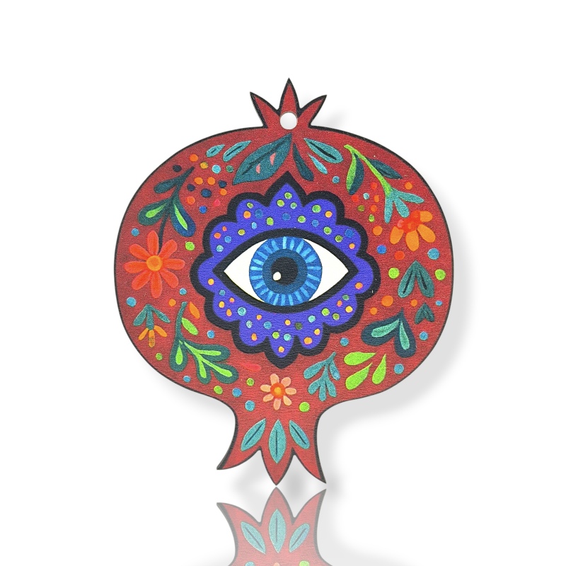 Ξύλινο ρόδι φλοραλ με μάτι 10εκ