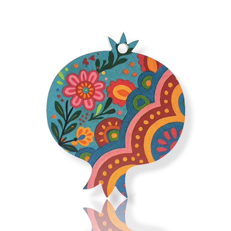 Ξύλινο ρόδι με λουλούδια 10εκ