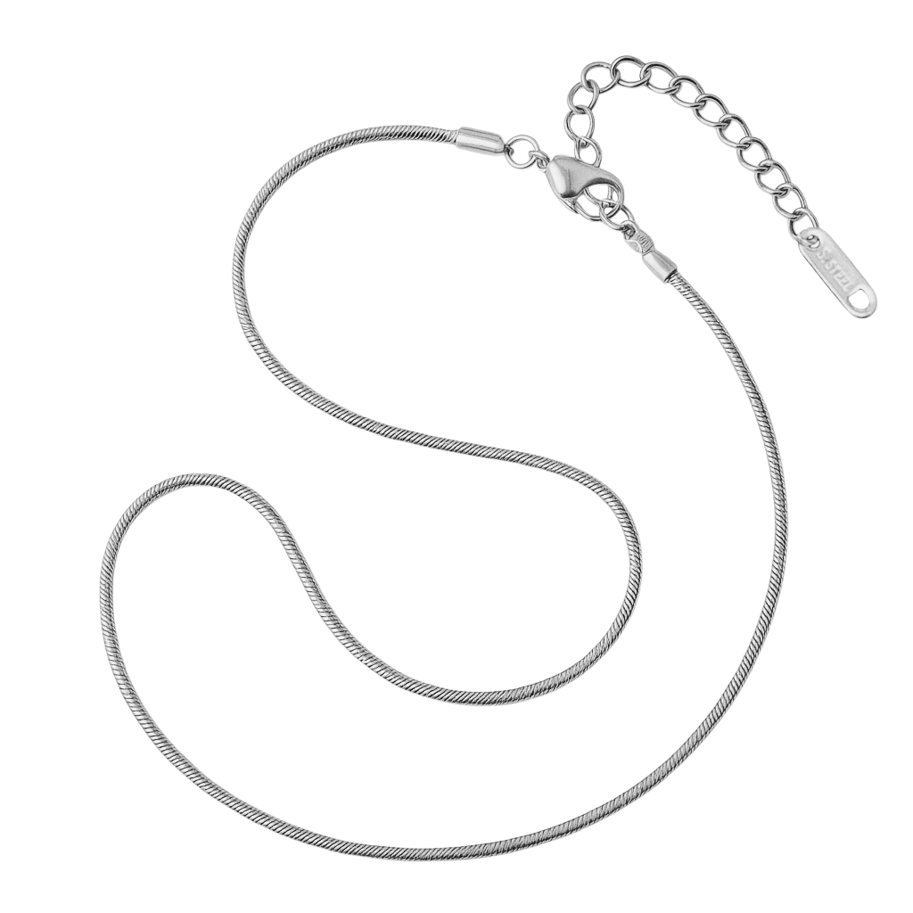 ατσάλινη ασημί αλυσίδα snake