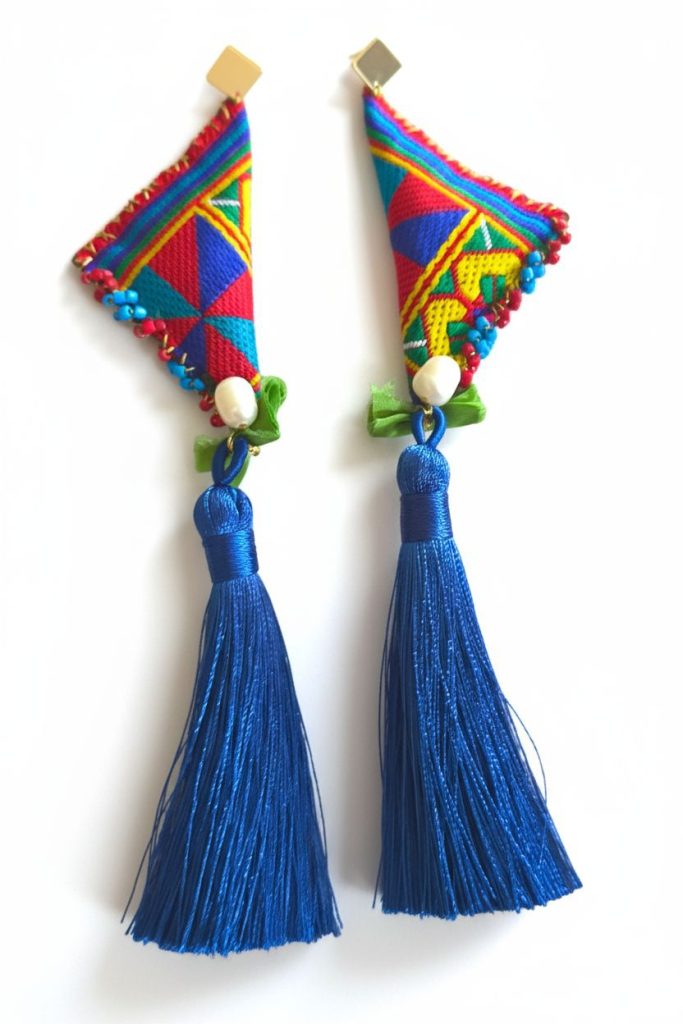 Blue Spirit Tassels σκουλαρίκια φυλαχτά