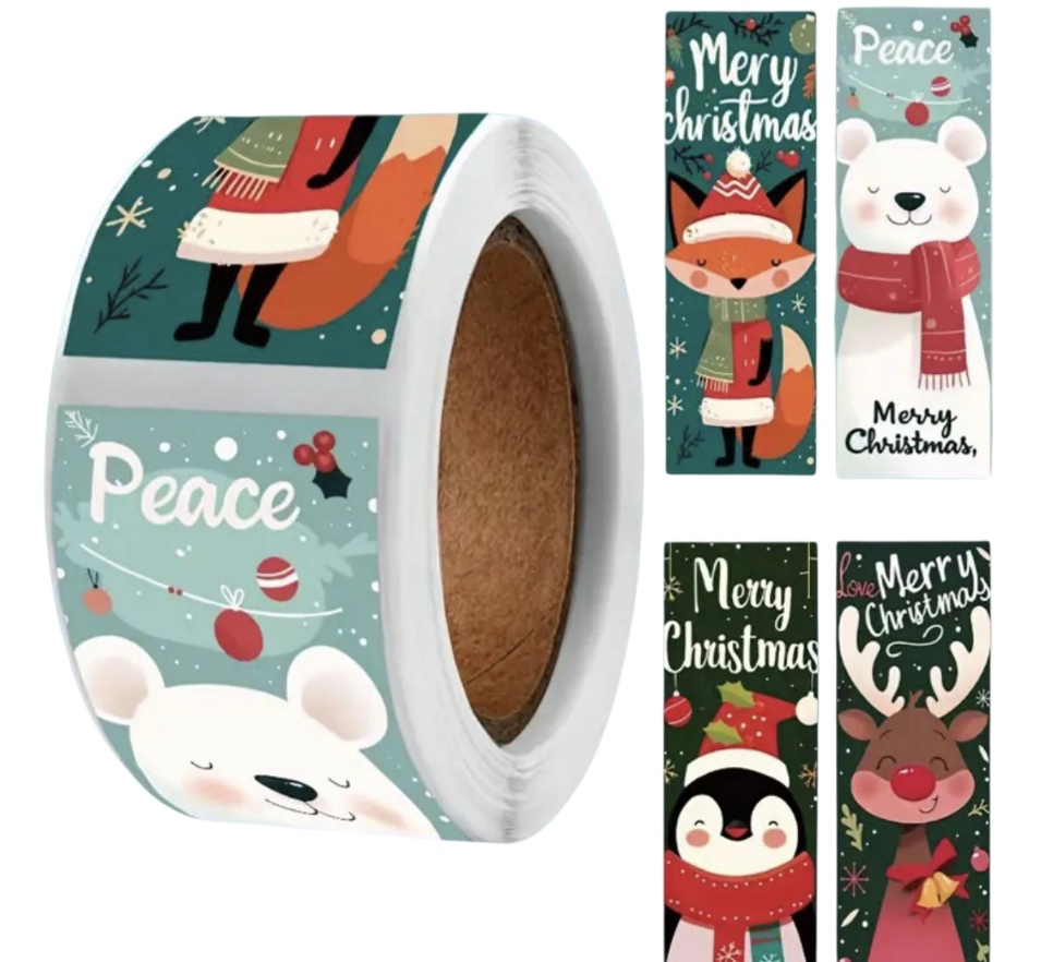 Αυτοκόλλητα Χριστουγέννων ρολό 120τμχ(DIY-xms) 1 χριστουγεννιάτικα αυτοκόλλητα
