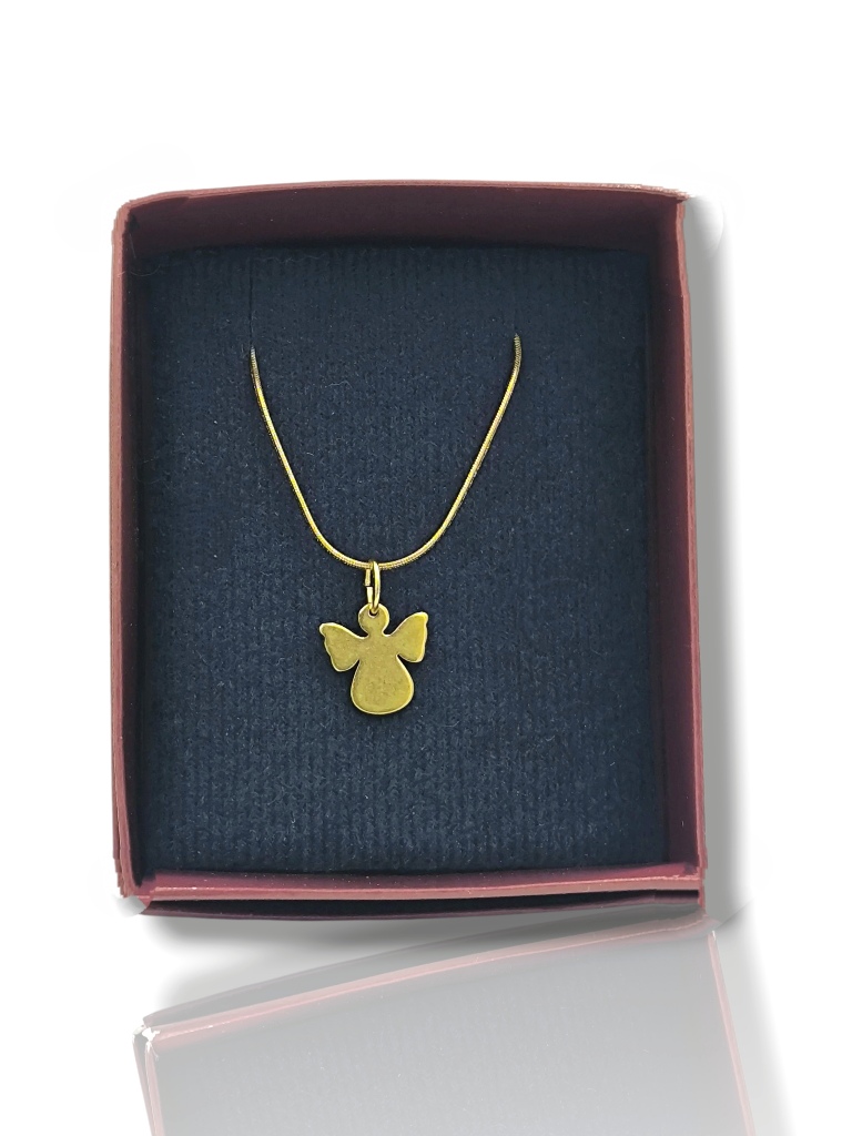 Ατσάλινο κολιέ με αγγελάκι(st2_angel) 1 ατσάλινο αγγελάκι με αλυσίδα