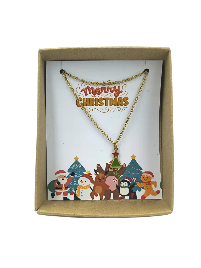 Χριστουγεννιάτικο Κολιέ Ατσάλινο Δέντρο 2 Χριστουγεννιάτικο Κολιέ Ατσάλινο Δέντρο