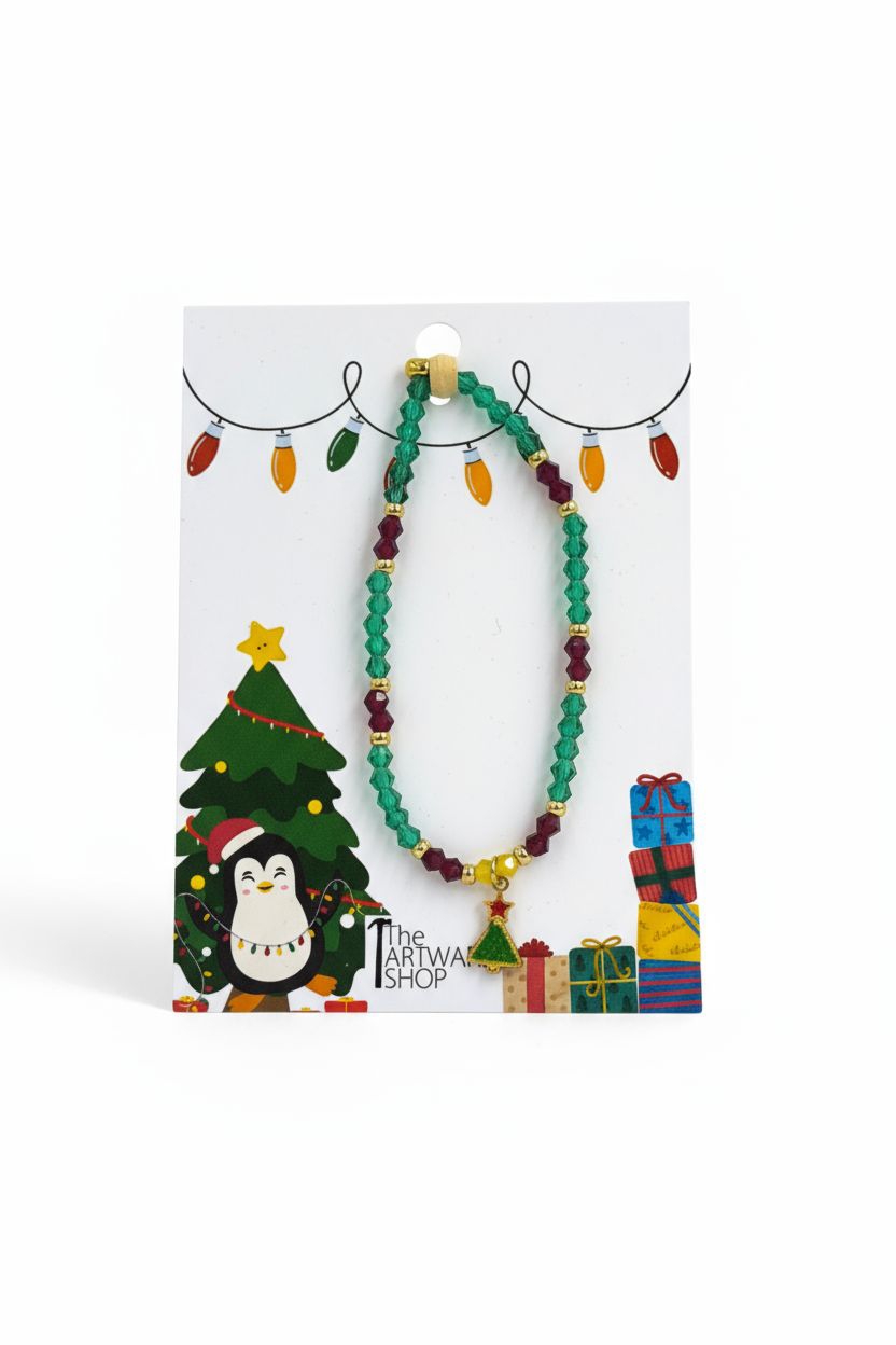 🎄 Βραχιόλι Ελαστικό Πολύχρωμο με Μενταγιόν Δέντρο 1 🎄 Βραχιόλι Ελαστικό Πολύχρωμο με Μενταγιόν Δέντρο