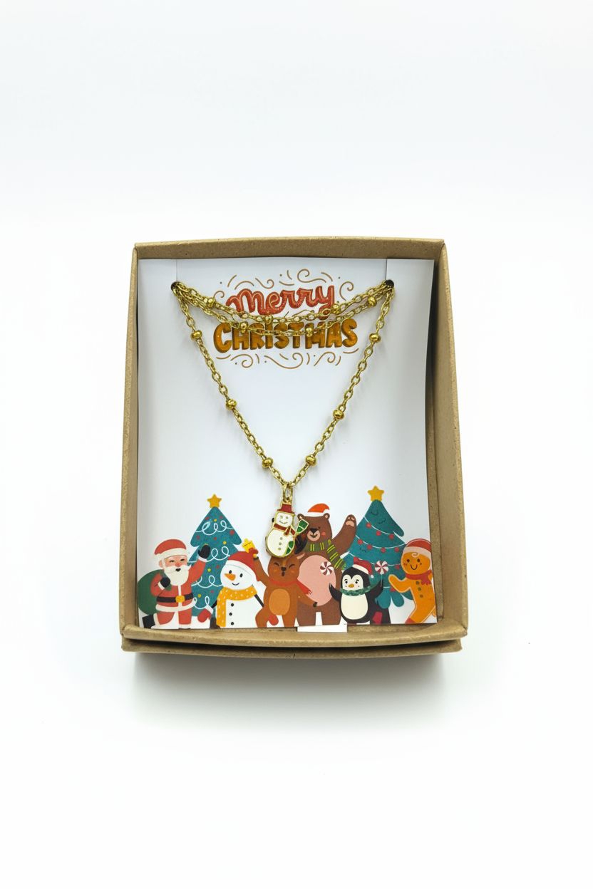 Χριστουγεννιάτικο Κολιέ Ατσάλινο Χιονάνθρωπος 1 Χριστουγεννιάτικο Κολιέ Ατσάλινο Χιονάνθρωπος