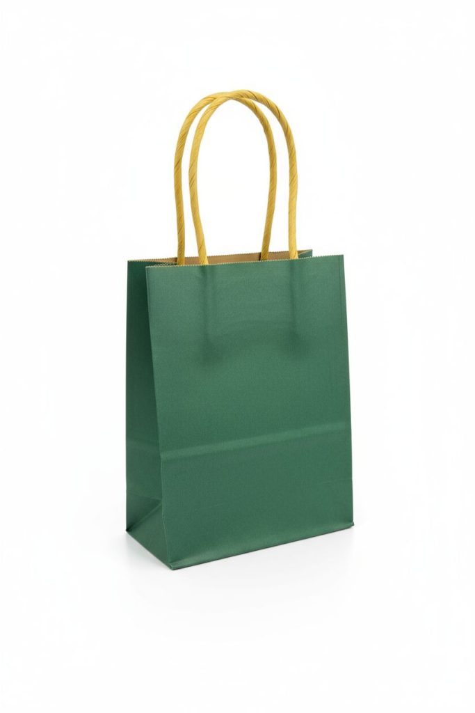 Σακουλάκι δώρου kraft πράσινο με στριφτό χερούλι