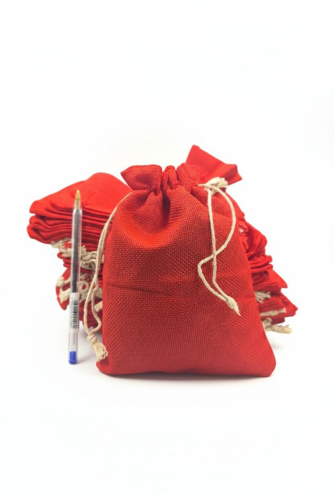 Πουγκί τύπου λινάτσα 15x20cm κόκκινο 50τμχ