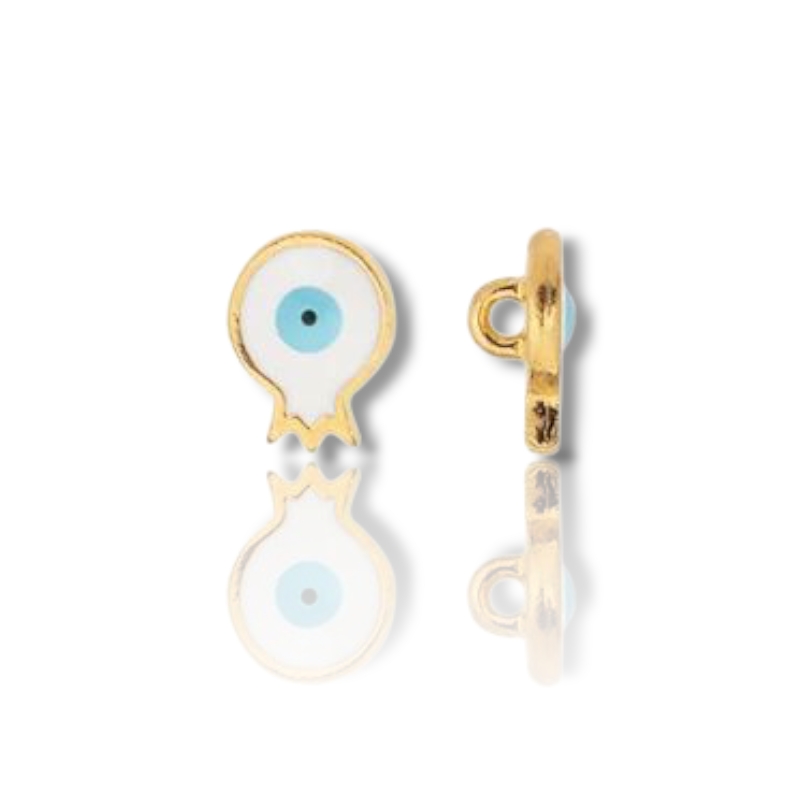 Επίχρυσο ρόδι με μάτι – Εορταστικό γούρι τύχης Πρωτοχρονιάς 2025 (σετ 2 τεμαχίων)