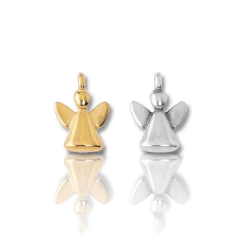 Μεταλλικό στοιχείο αγγελάκι επίχρυσο ή επάργυρο 9,6 mm×14 mm