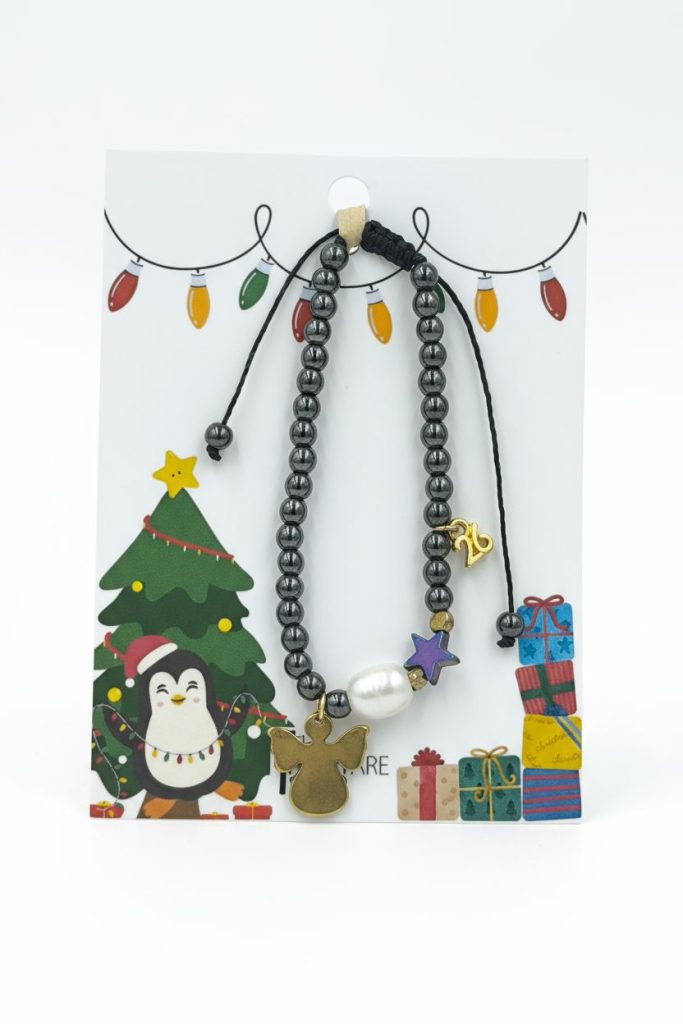 Βραχιόλι Γούρι 2026 με Αγγελάκι, Αιματίτη & Μαργαριτάρι – Χειροποίητο Κόσμημα Δώρο 4 Αγγελάκι βραχιόλι γούρι για το 2026