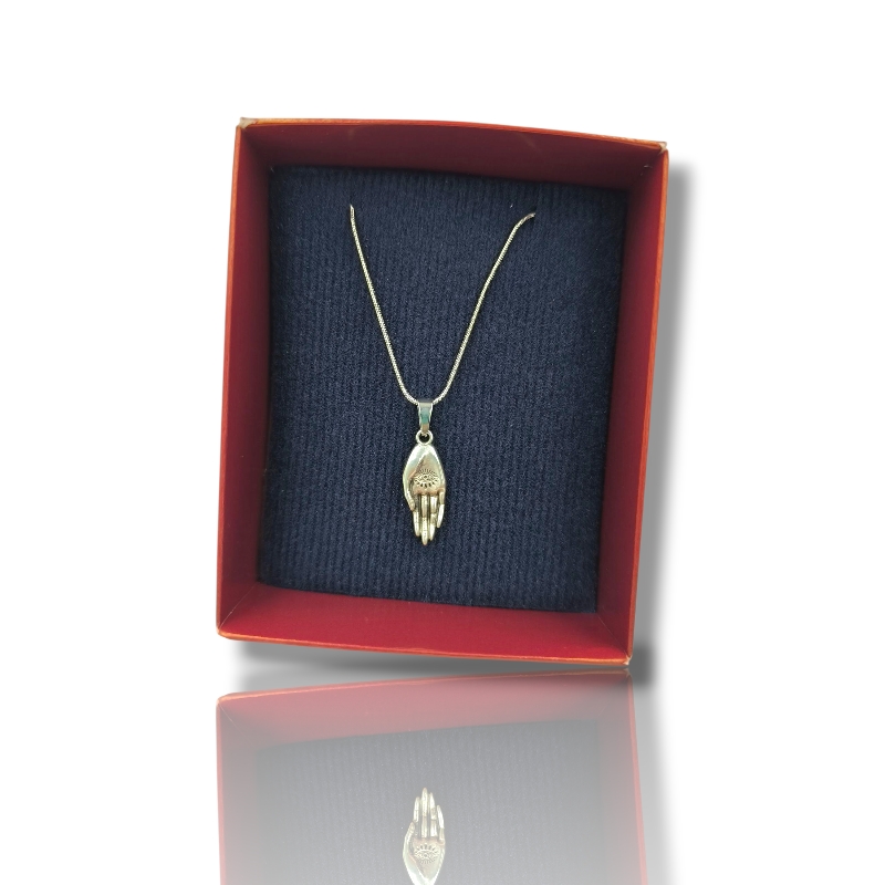 Ατσάλινη αλυσίδα με επάργυρο στοιχείο χέρι