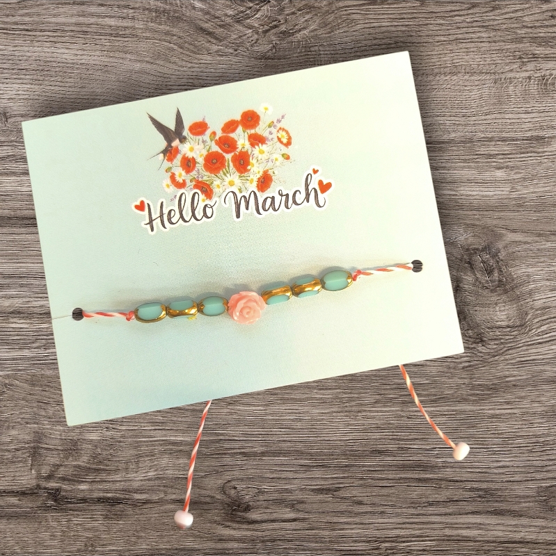 Βραχιόλι Μάρτης με τριαντάφυλλο