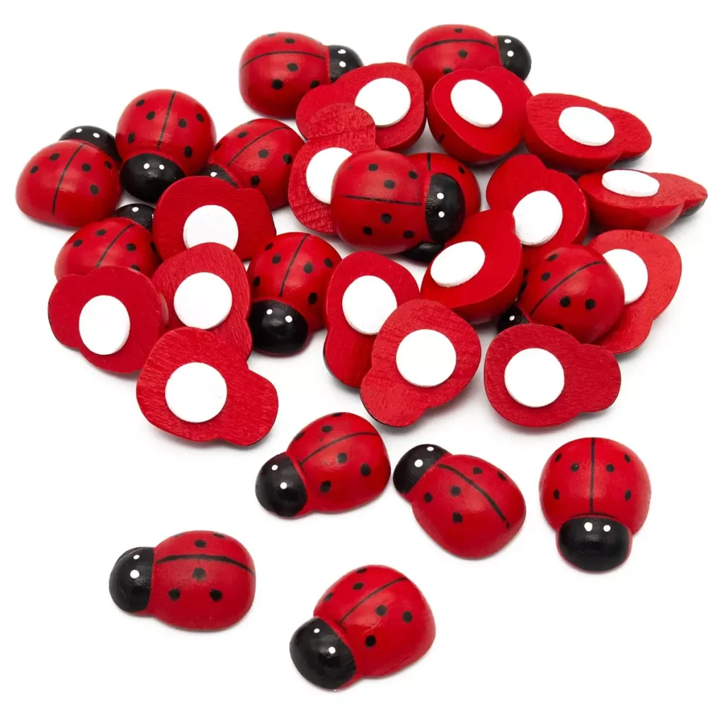 Ξύλινες πασχαλίτσες 30τμχ (jan20_kyr_3_15) 24 Πασχαλίτσες χειροτεχνίας με αυτοκόλλητο