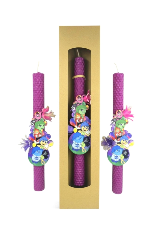 Λαμπάδα Inside Out Τα μυαλά που κουβαλάς από φυσικό μελισσοκέρι