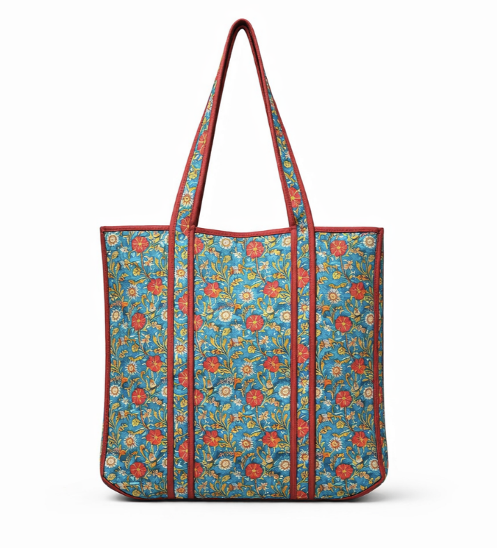 Βαμβακερή Tote Blue floral 20 Βαμβακερή Tote Blue floral