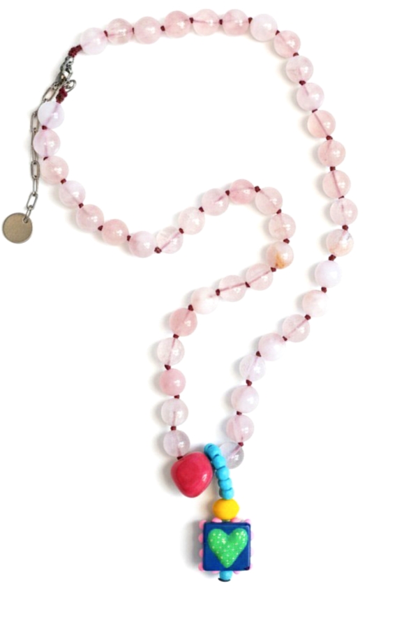 Χειροποίητο Κολιέ με ημιπολύτιμες Χάντρες & Αποσπώμενο Charm Πολύχρωμο 7 IMG 20260402 150911