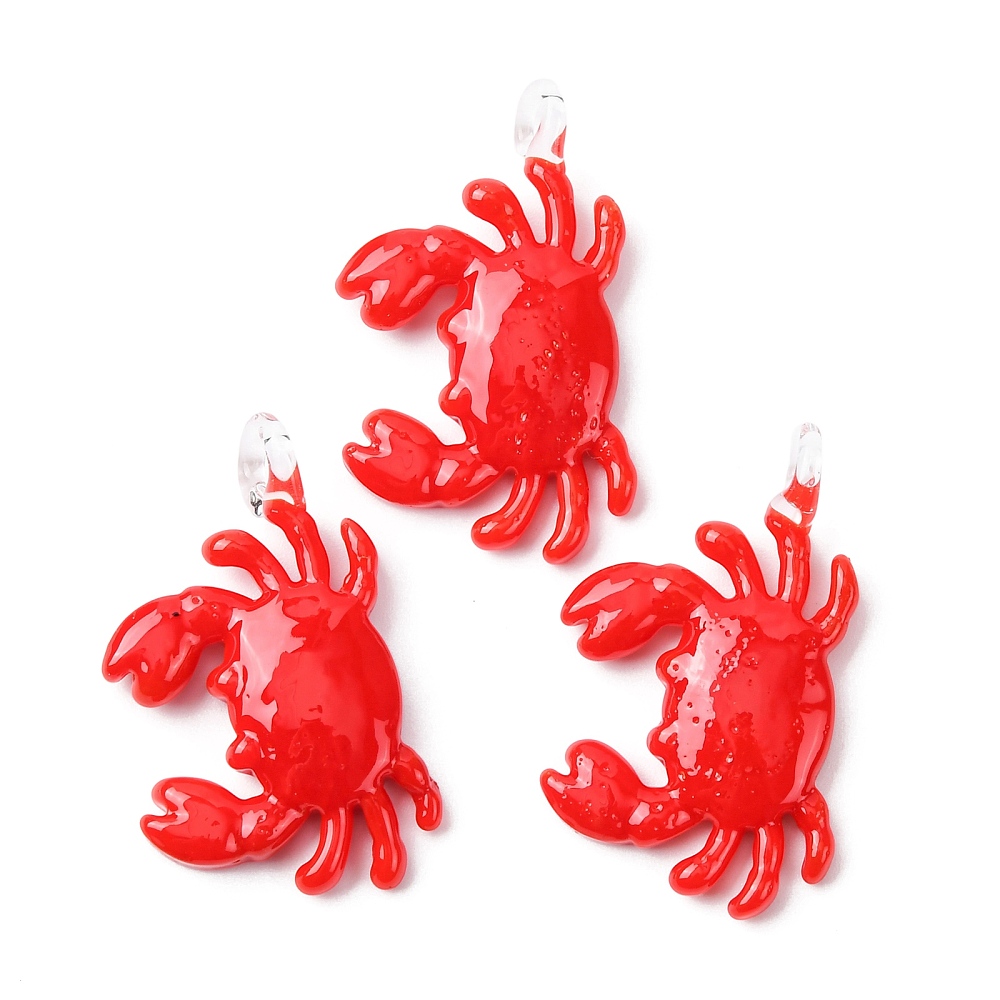 ειροποίητο κόκκινο lampwork charm καβούρι