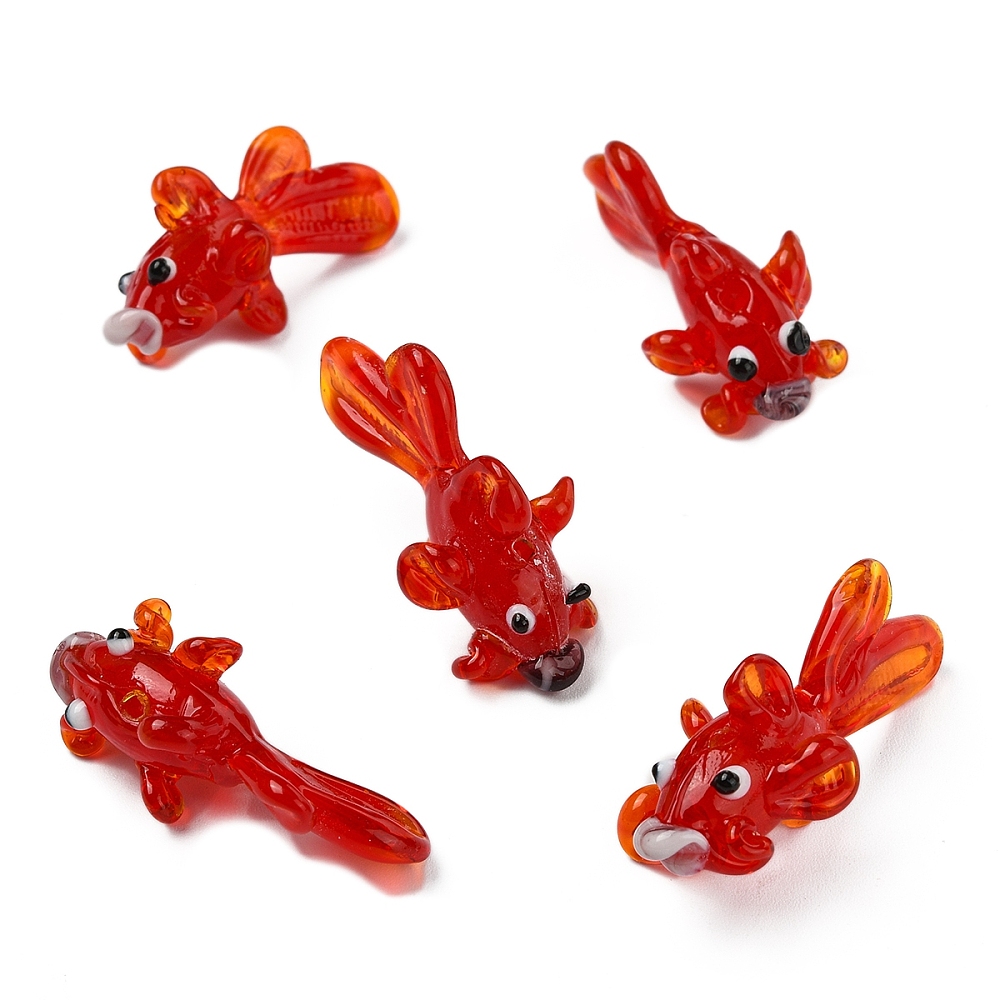 Lampwork Χάντρα Χρυσόψαρο Γυάλινη – Κόκκινη
