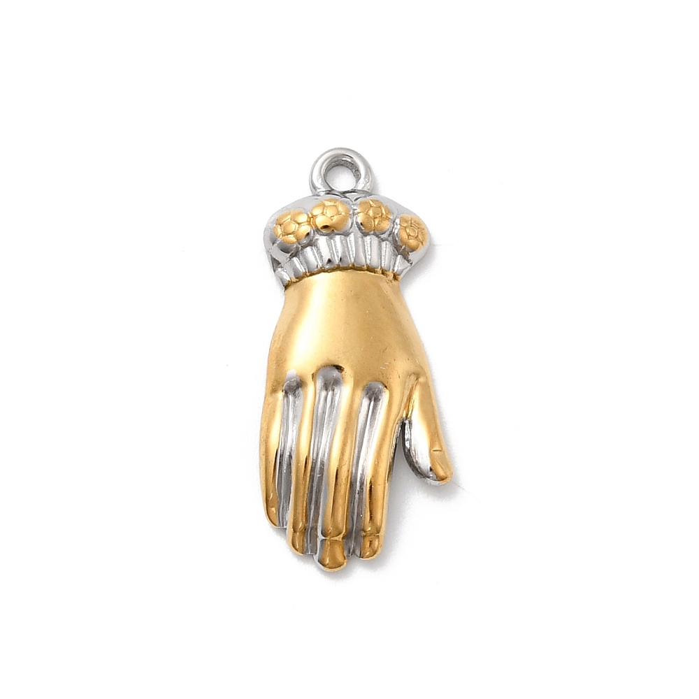 Δίχρωμο charm χέρι Hamsa από ανοξείδωτο ατσάλι 304