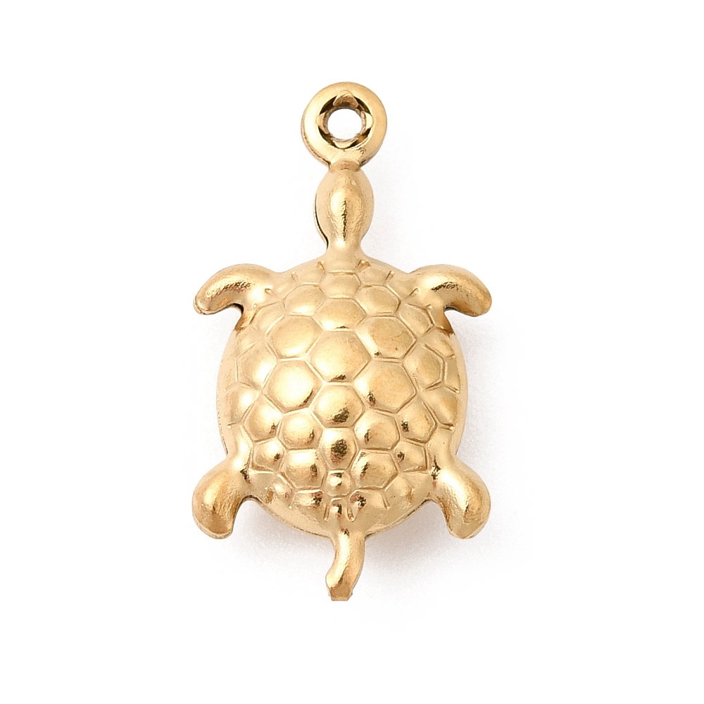 Χρυσό charm χελώνα από ανοξείδωτο ατσάλι 304 με 18K gold plated ion plating