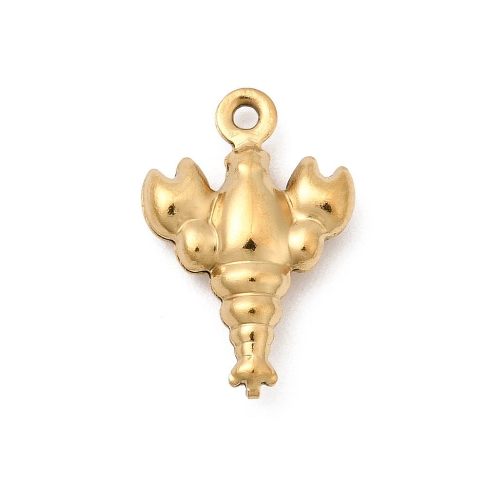 Χρυσό charm αστακός από ανοξείδωτο ατσάλι 304 με 18K gold plated ion plating