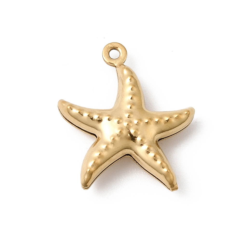 Χρυσό charm αστερίας από ανοξείδωτο ατσάλι 304 με 18K gold plated ion plating