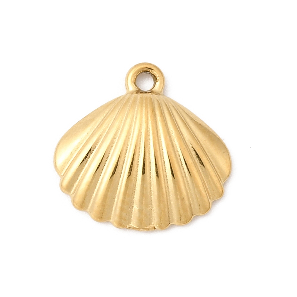 Χρυσό charm κοχύλι scallop από ανοξείδωτο ατσάλι 304