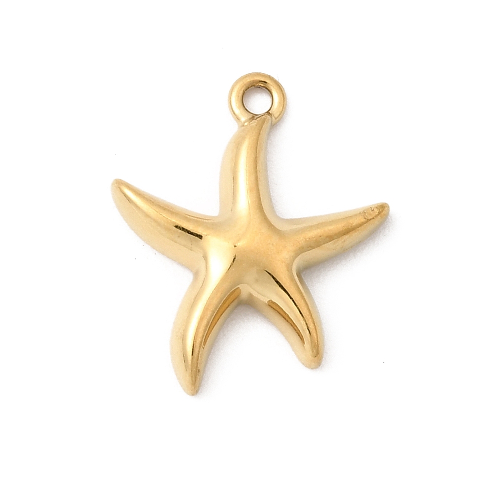 Χρυσό charm αστερίας από ανοξείδωτο ατσάλι 304 με 18K gold plated ion plating