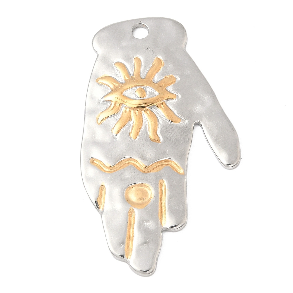 Δίχρωμο charm χέρι Hamsa από ανοξείδωτο ατσάλι 304